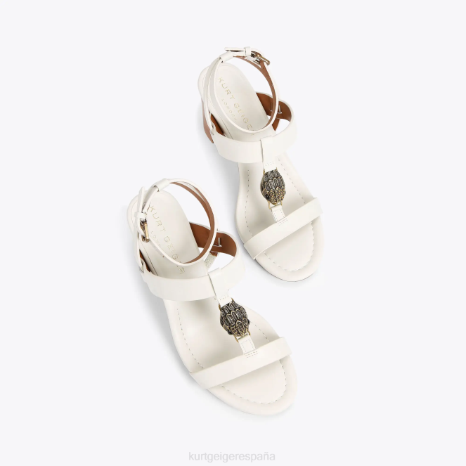 Kurt Geiger mujer bloque de barra en T de London Hampton 2LPR339 | calzados hueso